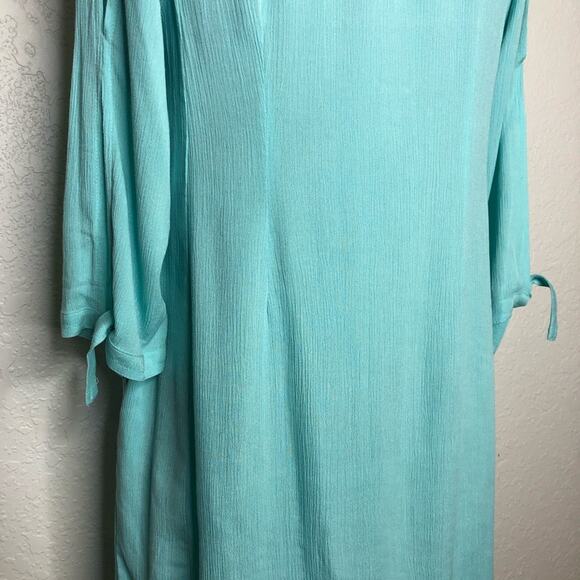 Soft Surroundings light blue cold shoulder shift dress size Petite Medium PM - Picture 11 of 16